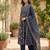 Blue floral printed anarkali kurta set for women