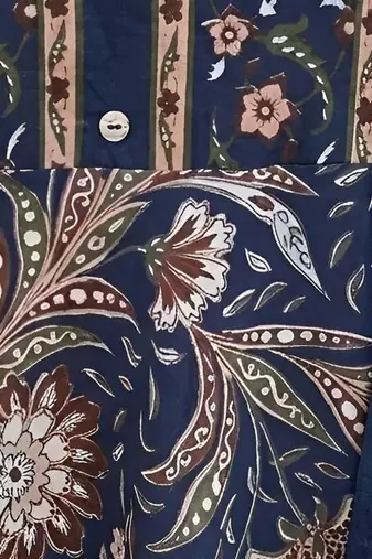 Blue floral printed anarkali kurta set for women