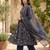 Blue floral printed anarkali kurta set for women