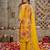 Yellow floral printed straight kurta set for women