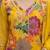 Yellow floral printed straight kurta set for women