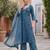 Blue floral printed straight kurta set for women