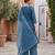 Blue floral printed straight kurta set for women