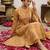 Yellow floral floral printed anarkali kurta set for women