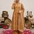 Yellow floral floral printed anarkali kurta set for women