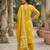 Yellow floral printed straight kurta set for women
