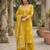 Yellow floral printed straight kurta set for women