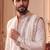 purple pure lachka kurta set with silver mirror work and an attached stole