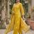 Yellow floral printed straight kurta set for women