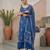 Blue floral printed straight kurta set for women