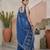 Blue floral printed straight kurta set for women