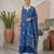 Blue floral printed straight kurta set for women