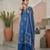Blue floral printed straight kurta set for women