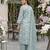 Sage green floral printed straight kurta set for women