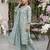 Sage green floral printed straight kurta set for women