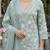 Sage green floral printed straight kurta set for women