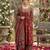 Maroon floral printed a-line kurta set for women