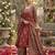 Maroon floral printed a-line kurta set for women