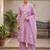 Lavender floral printed a-line kurta set for women