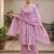 Lavender floral printed a-line kurta set for women
