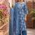 Blue floral printed straight kurta set for women