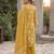 Yellow floral printed straight kurta set for women