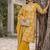Yellow floral printed straight kurta set for women