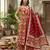 Red floral printed anarkali kurta set for women
