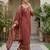 Maroon floral printed straight kurta set for women