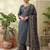 Blue floral printed straight kurta set for women