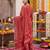 Red floral printed straight kurta set for women