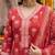 Red floral printed straight kurta set for women