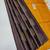 Brown yellow silk blend jacuard work festival saree with unstitched blouse piece