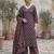 Blue floral printed straight kurta set for women
