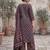 Blue floral printed straight kurta set for women