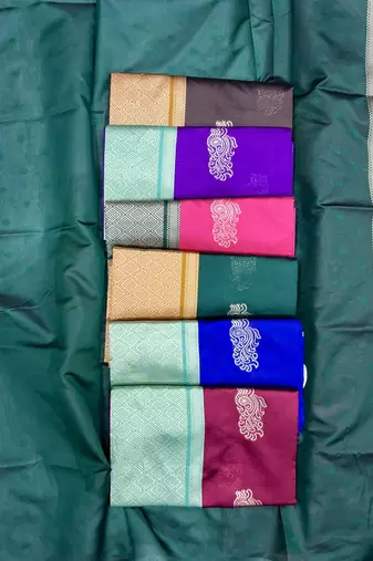 Pink green silk blend jacuard work festival saree with unstitched blouse piece