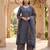 Blue floral printed straight kurta set for women