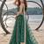 GREEN NET THREAD WITH ZARI AND SEQUINCE WORK FESTIVE LEHENGA CHOLI SET FOR WOMEN'S