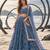 STEEL BLUE NET THREAD WITH ZARI AND SEQUINCE WORK FESTIVE LEHENGA CHOLI SET FOR WOMEN'S