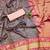 Blue pink silk blend jacuard work festival saree with unstitched blouse piece