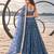 STEEL BLUE NET THREAD WITH ZARI AND SEQUINCE WORK FESTIVE LEHENGA CHOLI SET FOR WOMEN'S