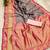 Blue pink silk blend jacuard work festival saree with unstitched blouse piece