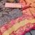 Blue pink silk blend jacuard work festival saree with unstitched blouse piece