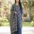 Blue floral printed straight kurta set for women