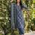 Blue floral printed straight kurta set for women
