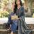 Blue floral printed straight kurta set for women