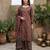 Grey black floral printed straight kurta set for women