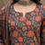 Grey black floral printed straight kurta set for women