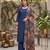 Blue floral printed straight kurta set for women