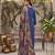 Blue floral printed straight kurta set for women